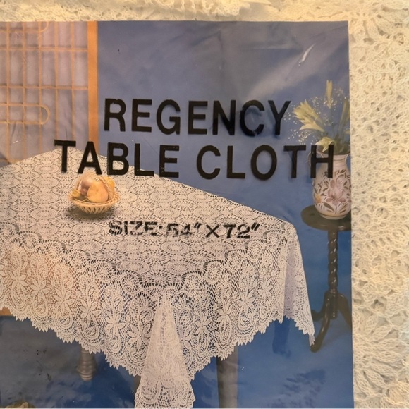 NEW REGENCY Tablecloth Lace Floral White Crochet 54 X 72 Rectangular Placemats - Picture 9 of 10
